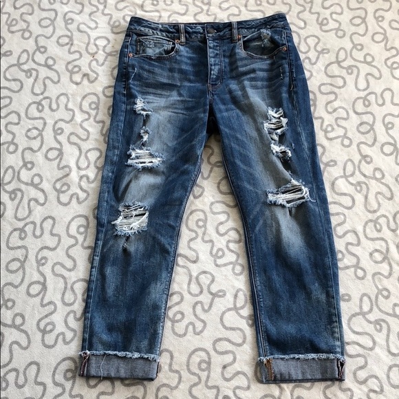 American Eagle Outfitters Denim - American Eagle Distress Tomgirl Cuffed Jeans
